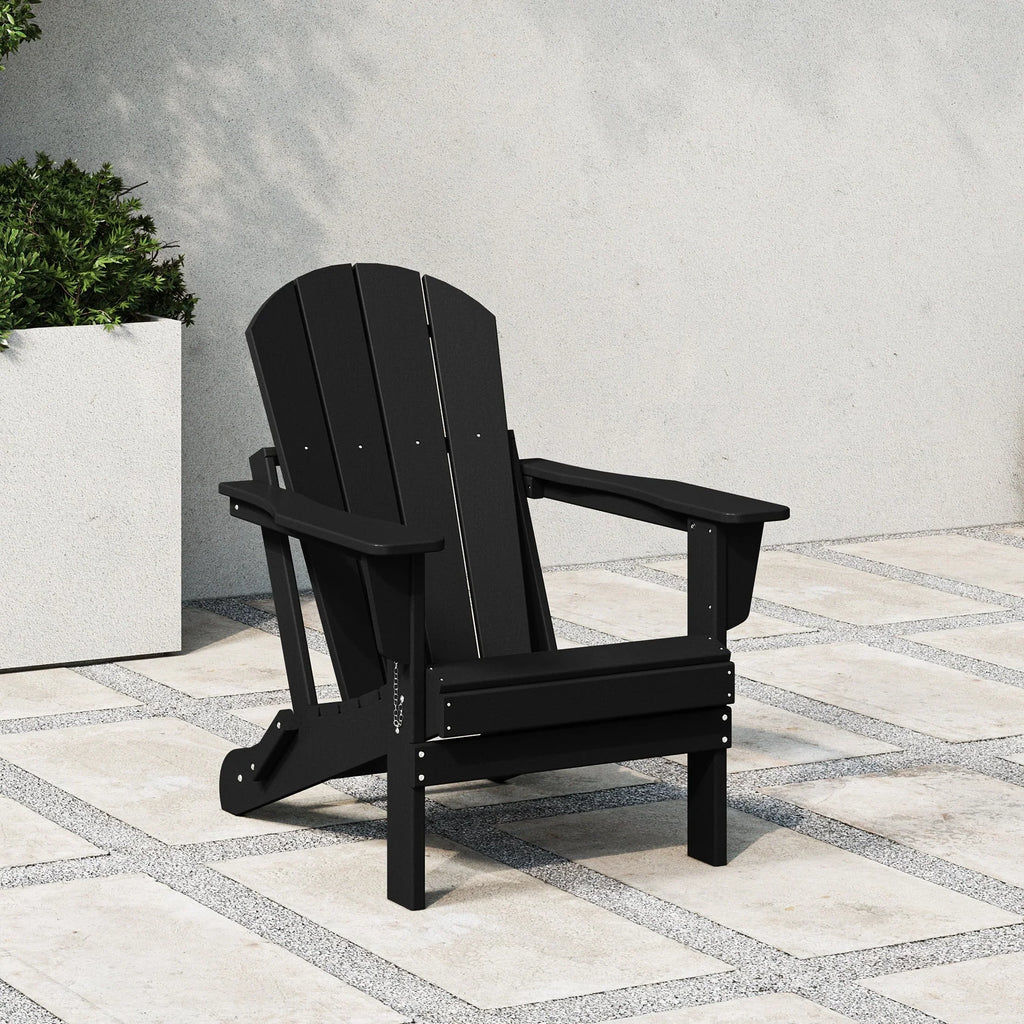 Polytrends Laguna Fade Resistant All Weather Outdoor Patio Folding Adirondack Chair