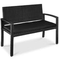 Banc de jardin en osier d'extérieur 2 places Best Choice Products avec coussin, capacité de 317 kg