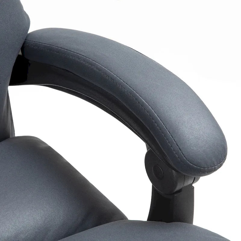 Fauteuil de bureau massant inclinable avec chauffage et vibrations | Microfibre | Blanc crème