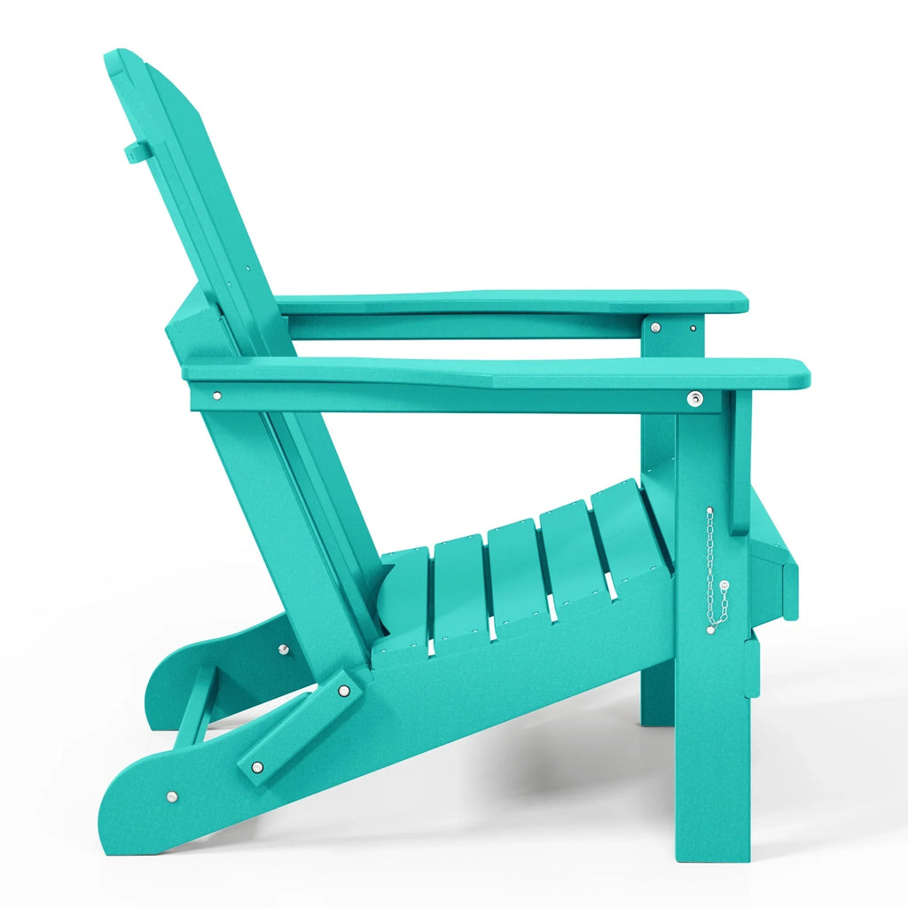 Polytrends Laguna Fade Resistant All Weather Outdoor Patio Folding Adirondack Chair