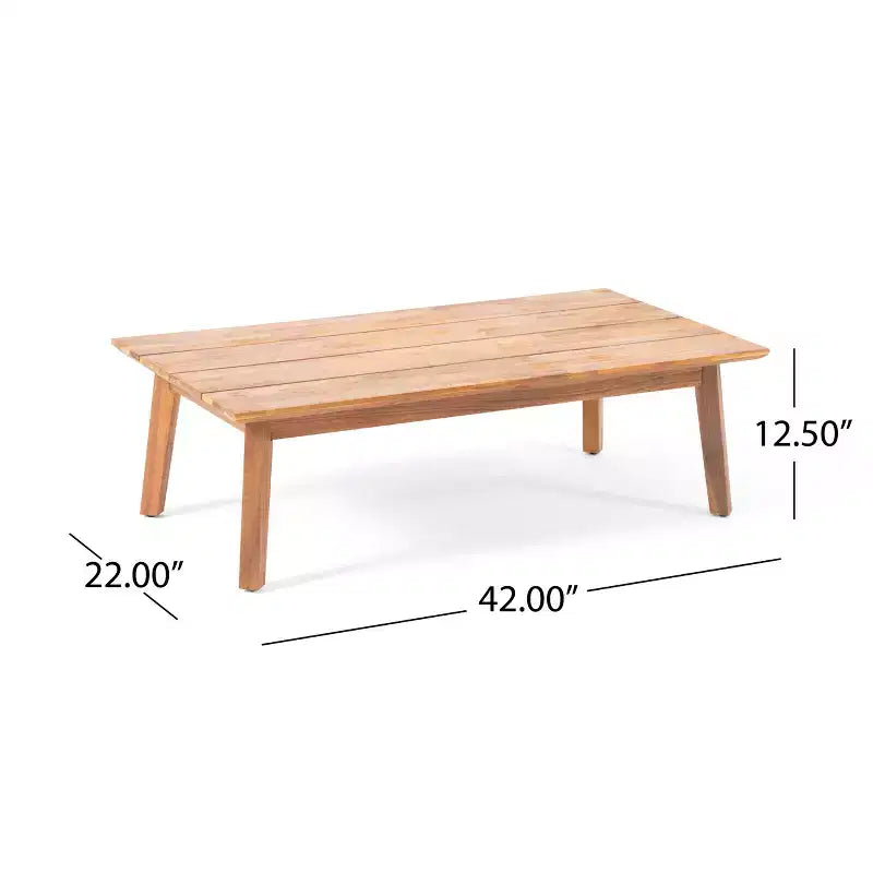 GDFStudio Burrough Outdoor Acacia Wood Loveseat and Coffee Table Set with Cushions