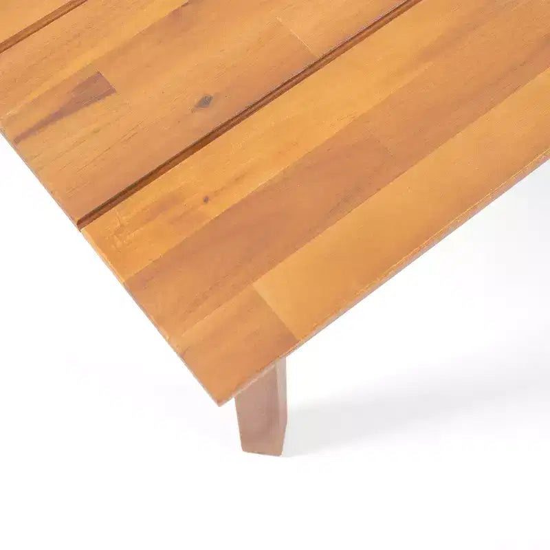 GDFStudio Burrough Outdoor Acacia Wood Loveseat and Coffee Table Set with Cushions