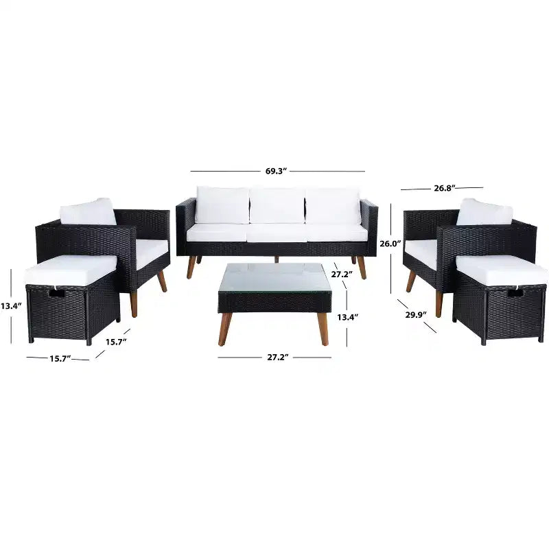 Presla 6 Piece Living Set - Indoor/Outdoor - PAT7715 - Safavieh