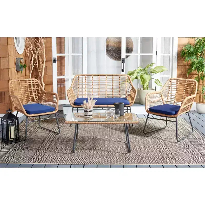 Roston 4 Piece Living Set - Indoor/Outdoor - PAT9005 - Safavieh