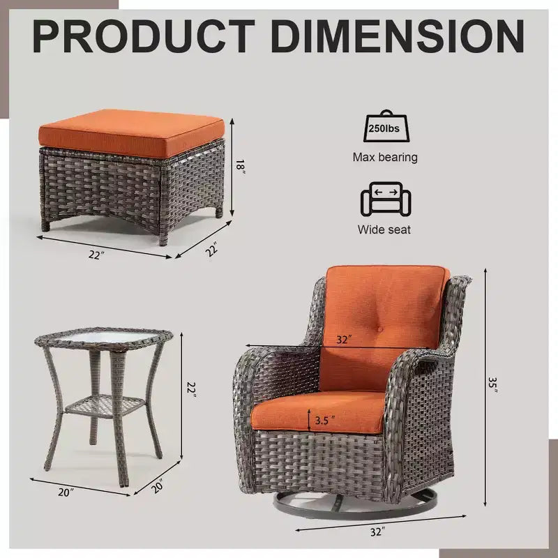 UPTIOT 5-Piece Seating Group with Cushions