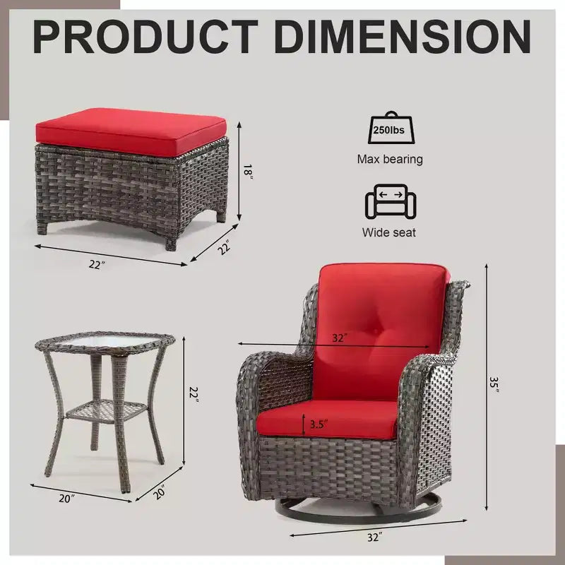 UPTIOT 5-Piece Seating Group with Cushions