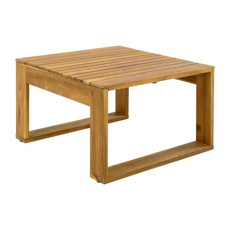 Christopher Knight Home Norman 5 Pieces Outdoor Slat Design Acacia Wood Upholstered Seating Set