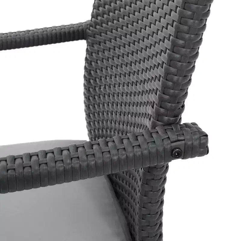GDFStudio Tara Outdoor Wicker and Acacia Wood 5 Piece Dining Set with Cushions