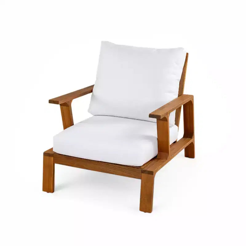 Scott Living Doris 4 Piece Outdoor Rustic Slat Design Acacia Wood Upholstered Seating Set