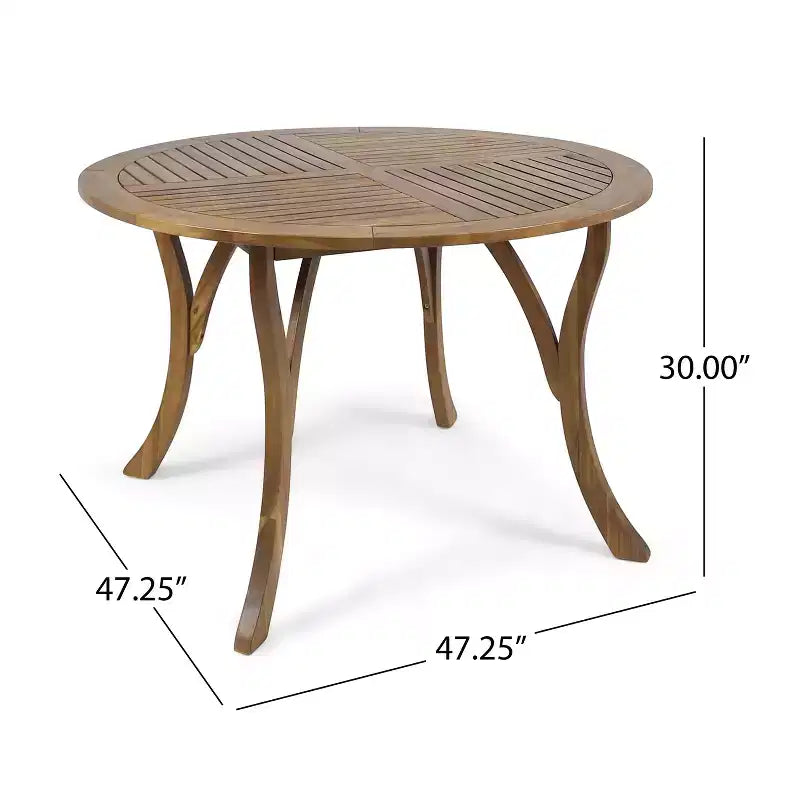 Christopher Knight Home Albury Outdoor Acacia Wood and Wicker 5 Piece Dining Set with Cushion