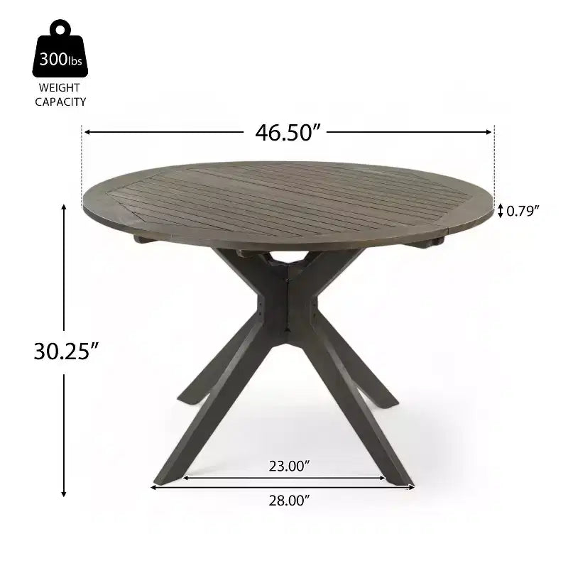 Christopher Knight Home Llano Outdoor Acacia Wood 5 Piece Dining Set with Water Resistant Cushion