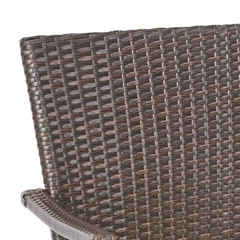 Christopher Knight Home Goodwin Outdoor Acacia Wood and Wicker 7 Piece Dining Set with Cushion, Teak/Brown