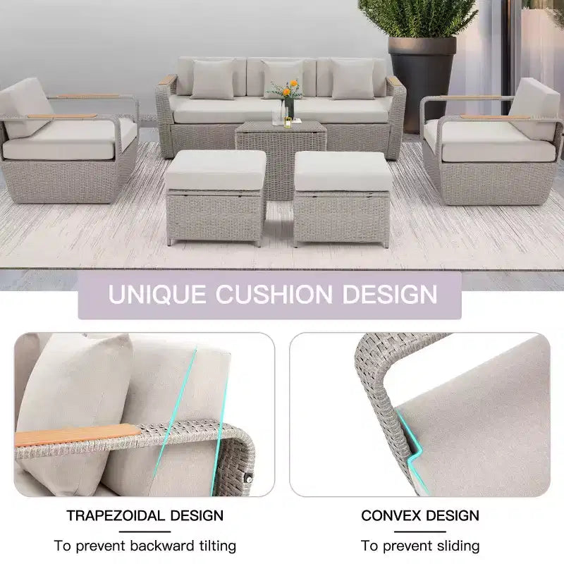EROMMY 7 - Person Outdoor Seating Group with Cushions
