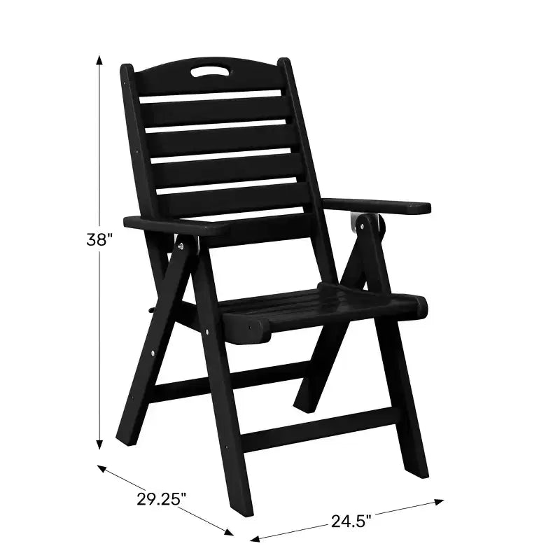 WestinTrends Malibu 5-Piece HDPE Square Patio Dining Table Set with Foldable Chairs, White
