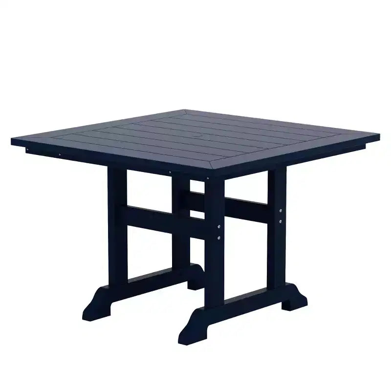 WestinTrends Malibu 5-Piece HDPE Square Patio Dining Table Set with Foldable Chairs, White