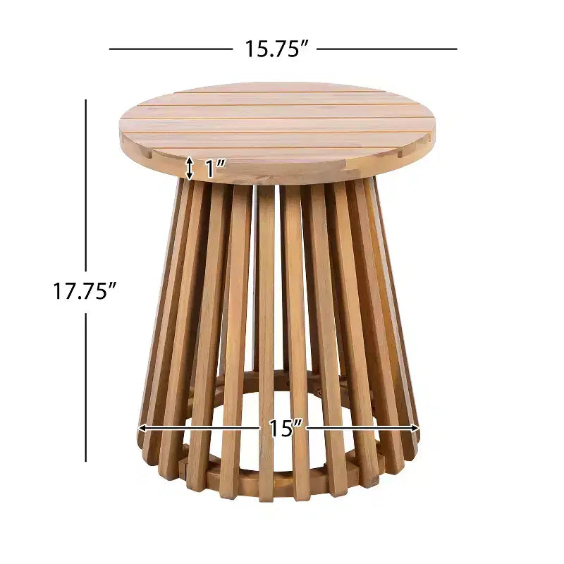 Christopher Knight Home Kairos Transitional 3 Piece Patio Acacia Wood Club Chairs with Round Accent Table
