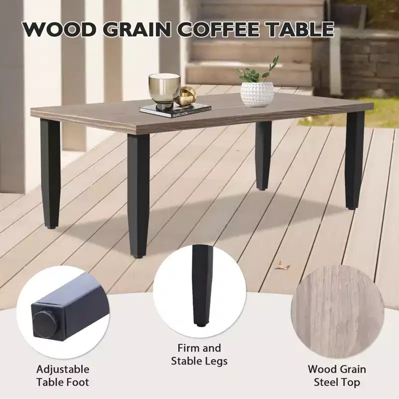 EAGLE PEAK Outdoor Wicker Patio Conversation Set, 2 Chairs, 3-Seat Loveseat and Coffee Table, 4 Pieces