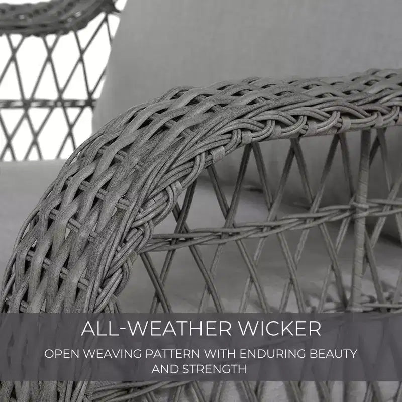 GRANDPATIO Polyethylene (PE) Wicker 5 - Person Seating Group with Cushions