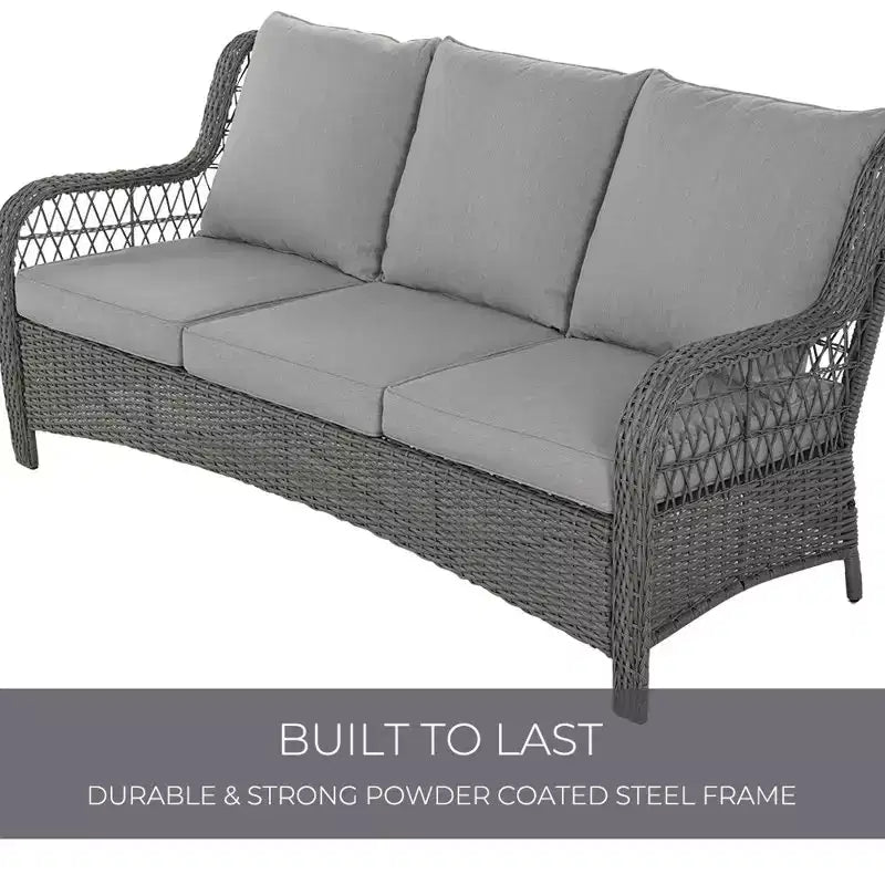 GRANDPATIO Polyethylene (PE) Wicker 5 - Person Seating Group with Cushions