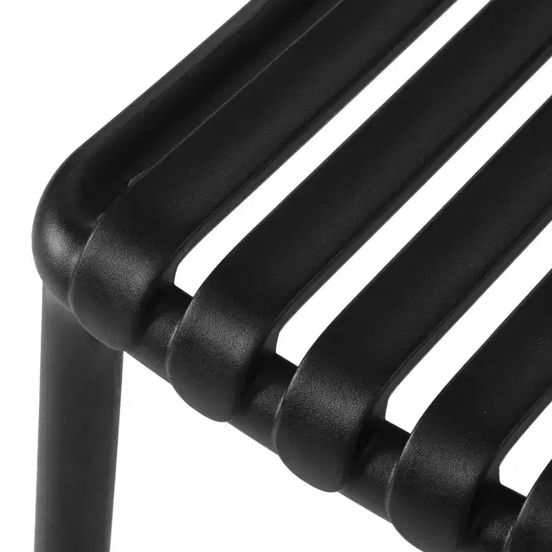 WestinTrends Playa 5-Piece Outdoor Metal Dining Table Set And Stackable Resin Patio Chairs