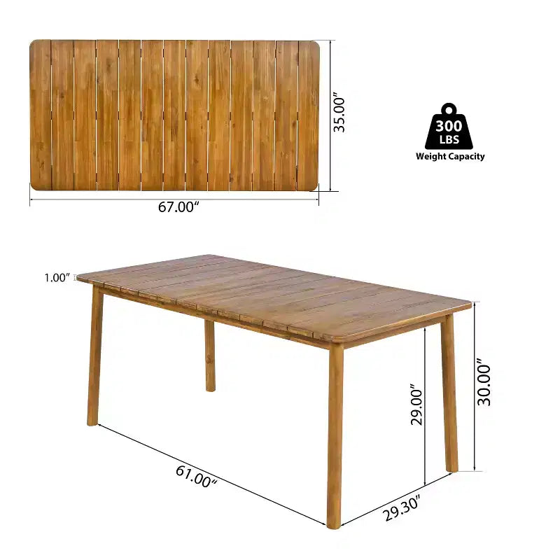 Christopher Knight Home Mordak Rustic 7 Piece Patio Acacia Wood Dining Set with Cushions