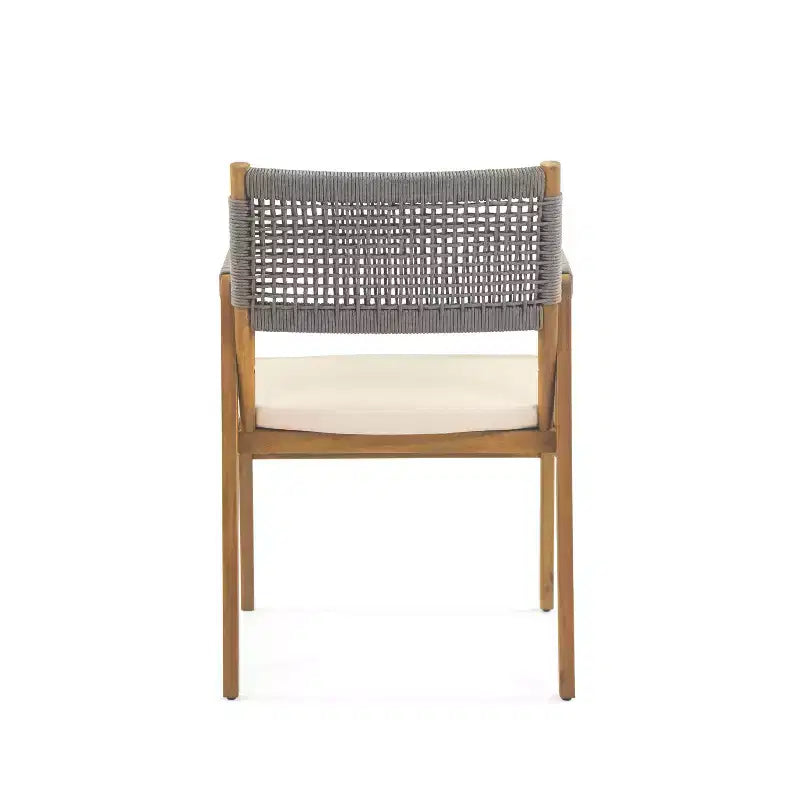 Christopher Knight Home Amara Rustic 6 Piece Outdoor Acacia Wood Dining Set with Rattan Slatted Table and Cushions