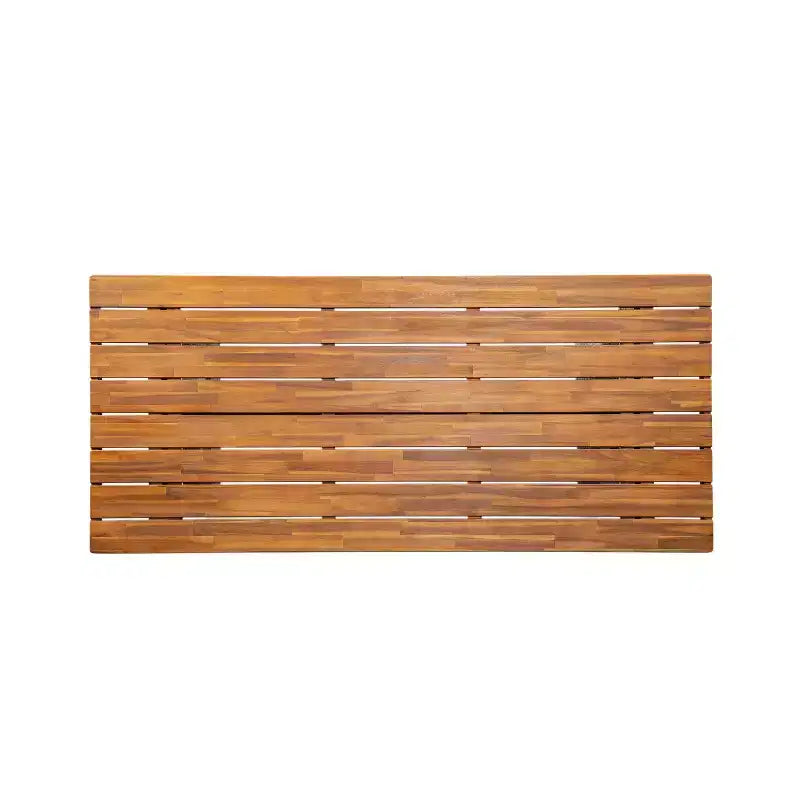 Christopher Knight Home Amara Rustic 6 Piece Outdoor Acacia Wood Dining Set with Rattan Slatted Table and Cushions