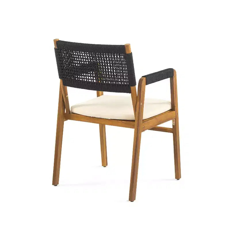 Christopher Knight Home Liliana Rustic 6 Piece Outdoor Acacia Wood Dining Set with Rattan Slatted Table and Cushions