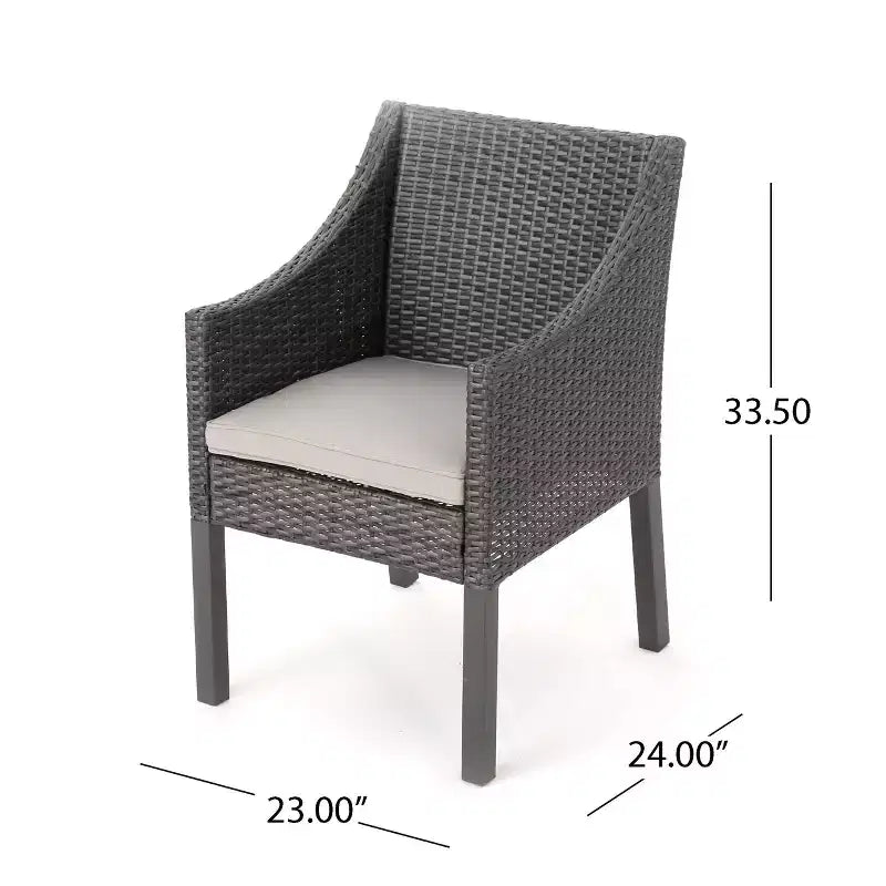 Christopher Knight Home Torrence Outdoor Acacia Wood and Wicker 5 Piece Dining Set with Cushion