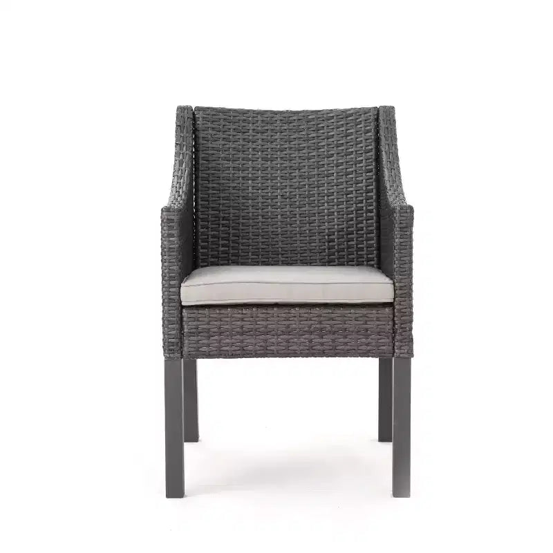 Christopher Knight Home Torrence Outdoor Acacia Wood and Wicker 5 Piece Dining Set with Cushion