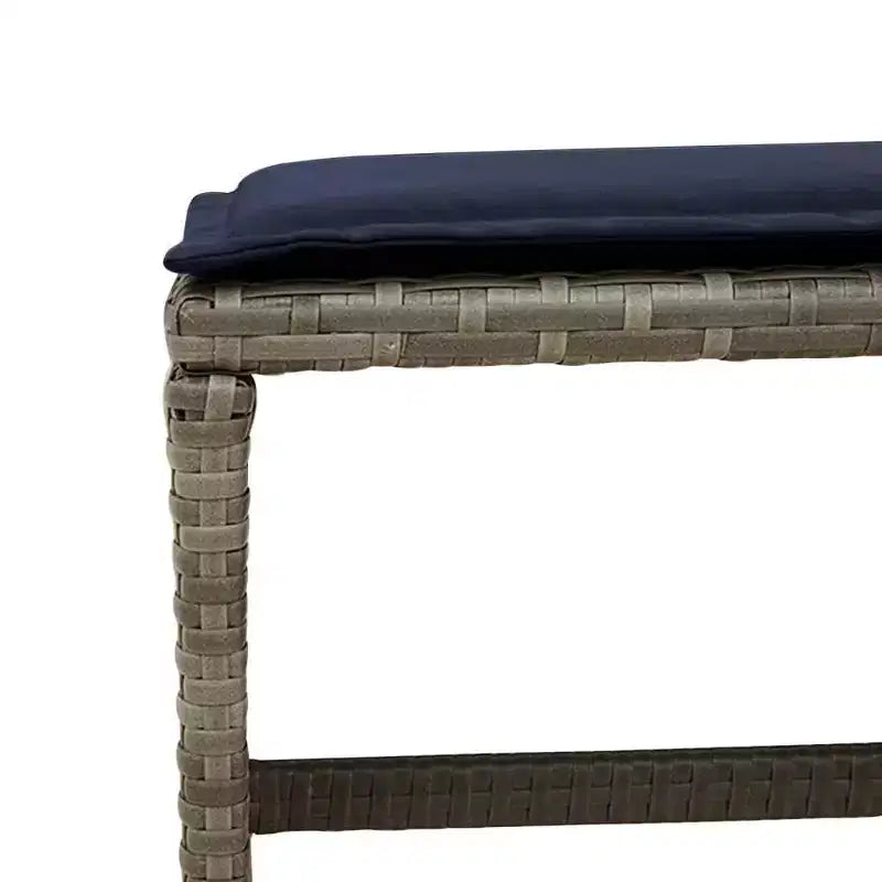 vidaXL Patio Dining Set of 10 Grey PE Rattan 11 Pieces Foldable