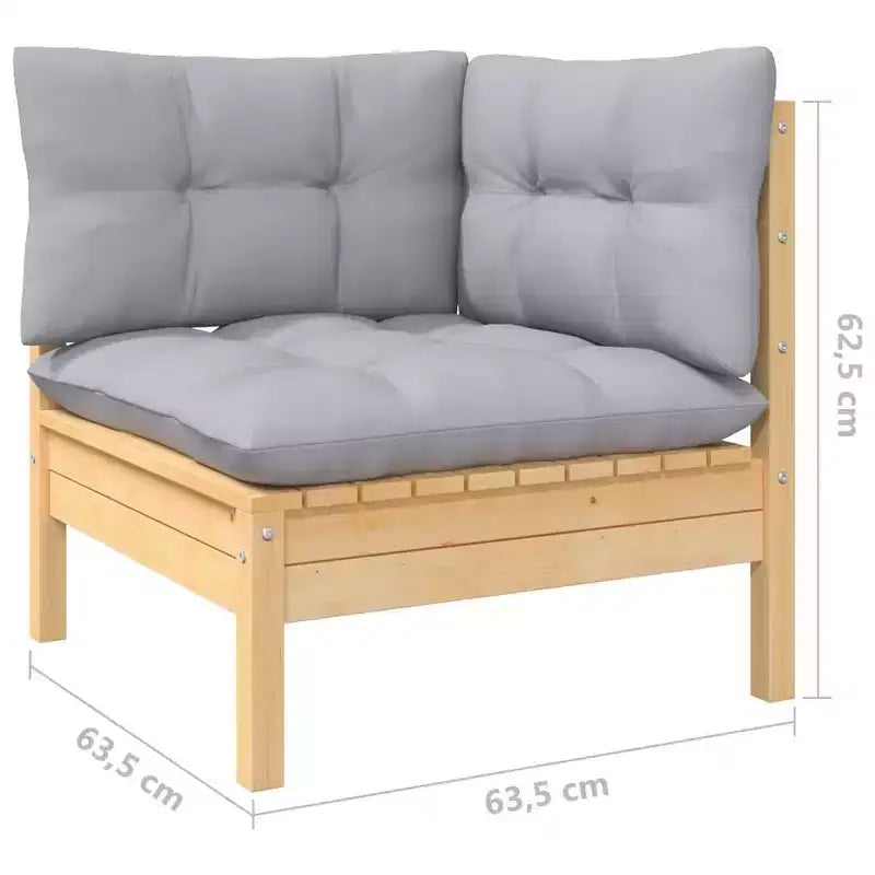 vidaXL Garden Lounge Set Grey cushions