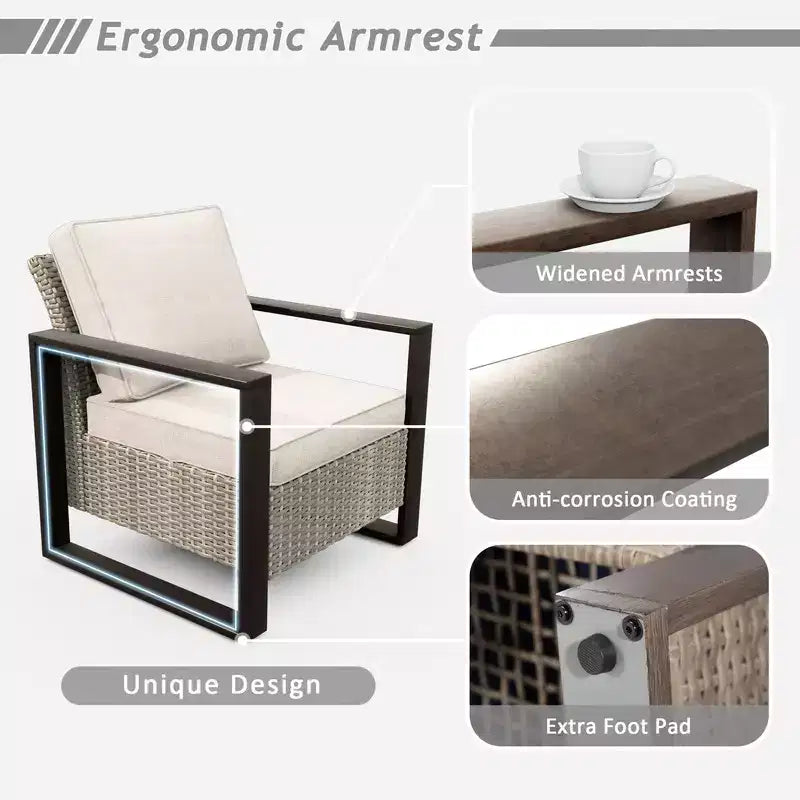 UPTIOT 5-Piece Patio Furniture Chair Outdoor Conversation Set