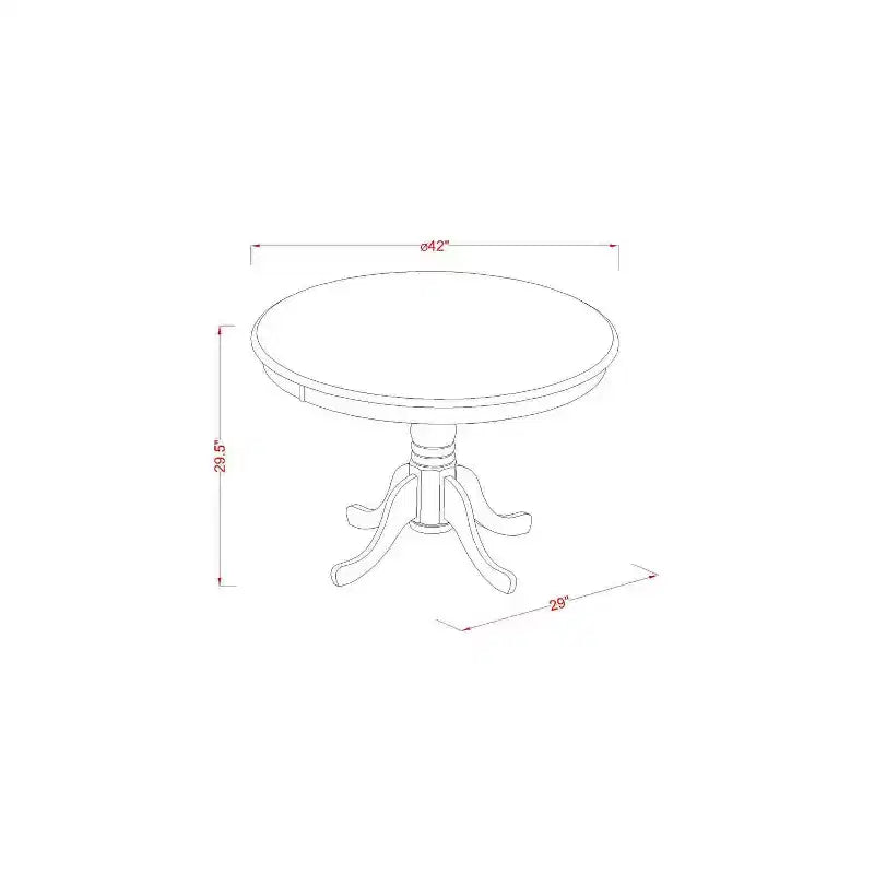 Antique Round Dining Set - 42 Inch Table with 2 Double X Back Chairs - Home Decor
