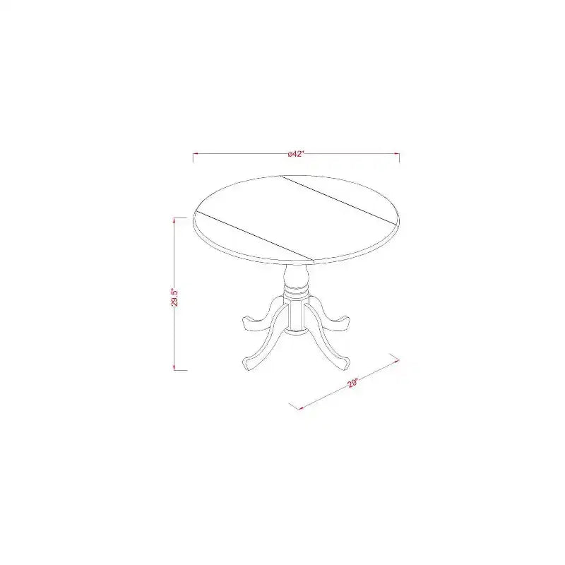 HomeStock 5-Piece Round Natural Oak Finish Solid Wood Top Dining Table with 4 Parson Chair