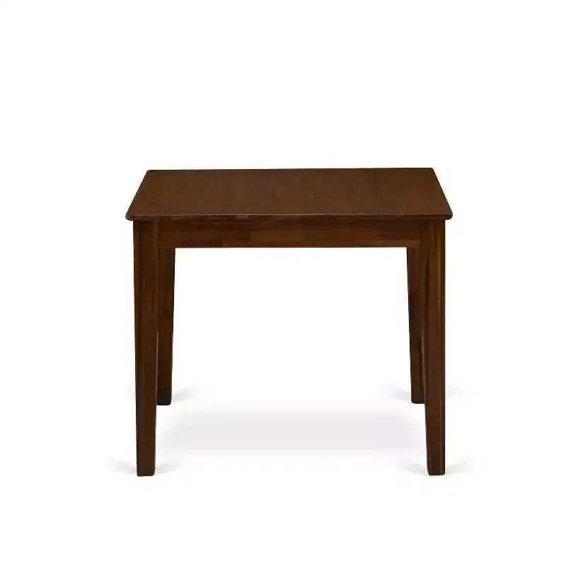 3-Piece Antique Walnut Finish Square Solid Wood Top Dining Table Set for Small Spaces