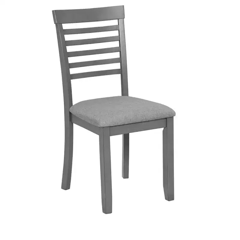 MAYEERTY 5-Piece Modern Dining Set, Rectangular Wooden Table 4 Upholstered Chairs, Kitchen Dining Room, Gray