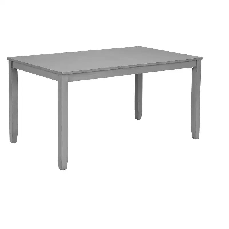 MAYEERTY 5-Piece Modern Dining Set, Rectangular Wooden Table 4 Upholstered Chairs, Kitchen Dining Room, Gray