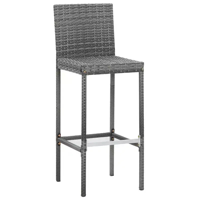 vidaXL Patio Bar Set 7 Piece Outdoor Bar Table and Chairs Poly Rattan Black