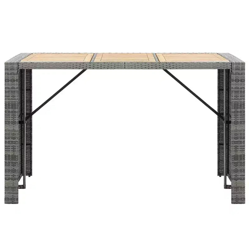 vidaXL Patio Bar Set 7 Piece Outdoor Bar Table and Chairs Poly Rattan Black