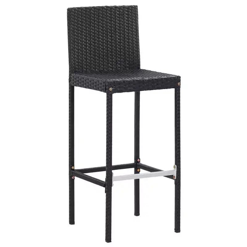 vidaXL Patio Bar Set 7 Piece Outdoor Bar Table and Chairs Poly Rattan Black