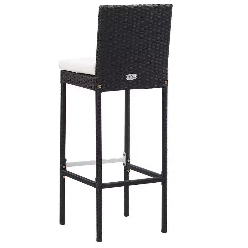 vidaXL Patio Bar Set 7 Piece Outdoor Bar Table and Chairs Poly Rattan Black