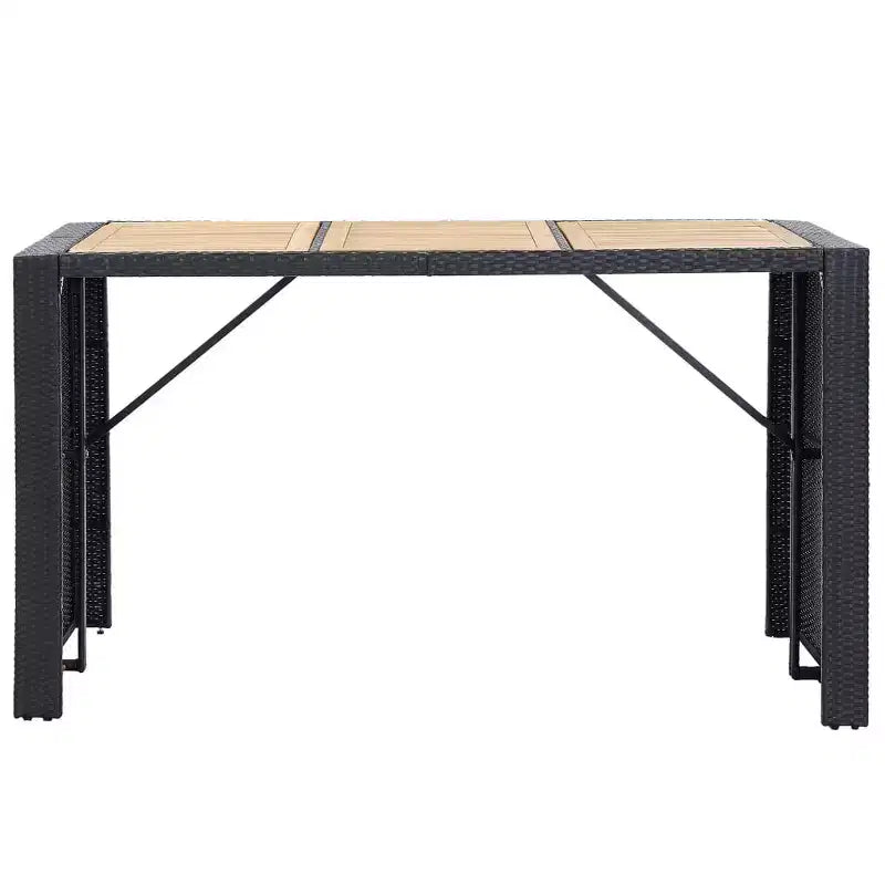 vidaXL Patio Bar Set 7 Piece Outdoor Bar Table and Chairs Poly Rattan Black