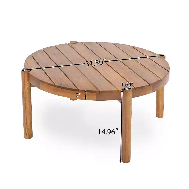 Christopher Knight Home Adalyn 4 Piece Outdoor Aacia Wood Seating Set with Table and Cushions