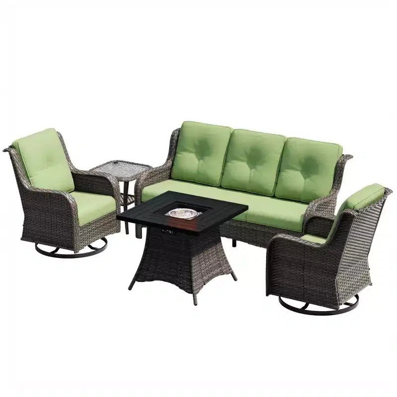 UPTIOT Outdoor Lounge Set with Square Fire Pit