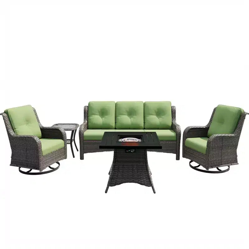 UPTIOT Outdoor Lounge Set with Square Fire Pit