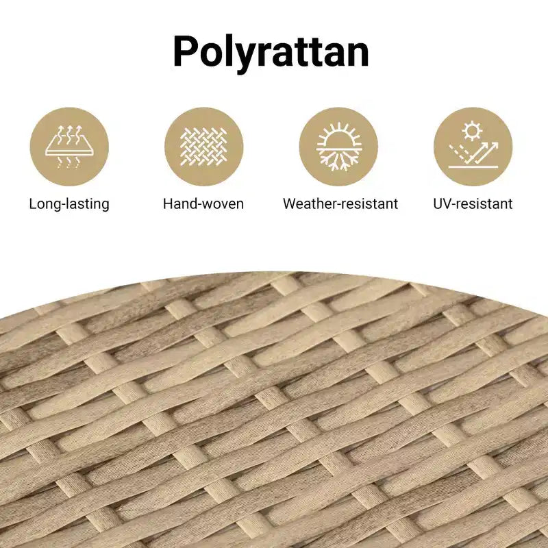 vidaXL Patio Dining Set with Cushions - Poly Rattan