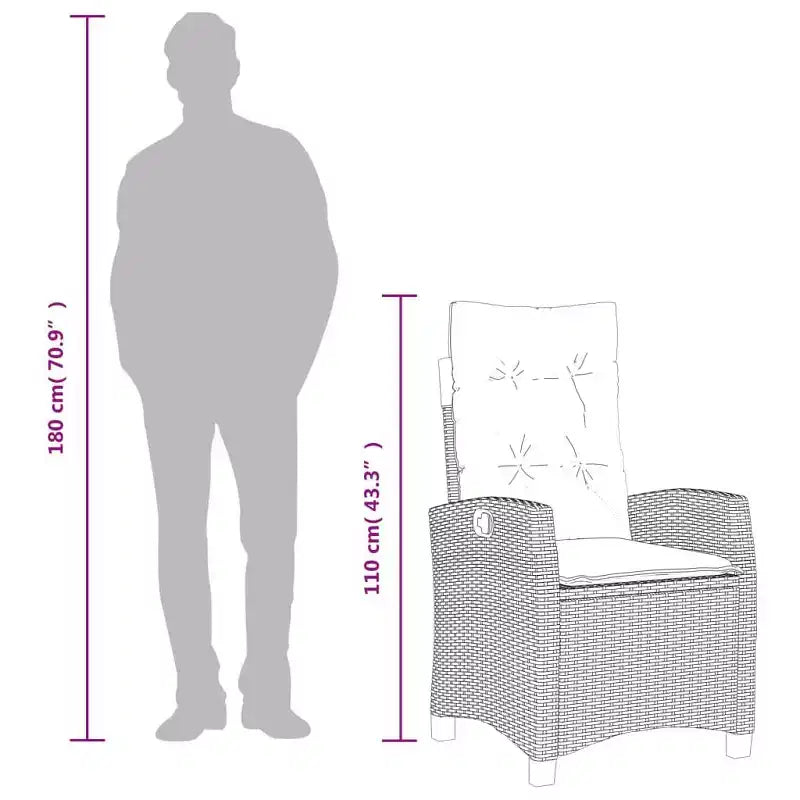 vidaXL Trendy Poly Rattan Patio Dining Set