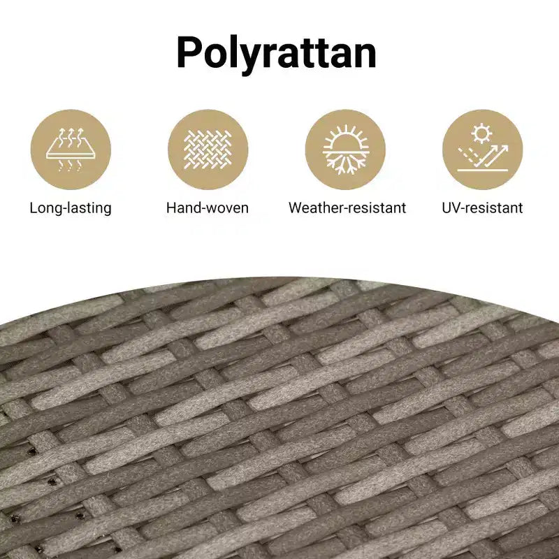vidaXL Patio Dining Set with Cushions in Poly Rattan