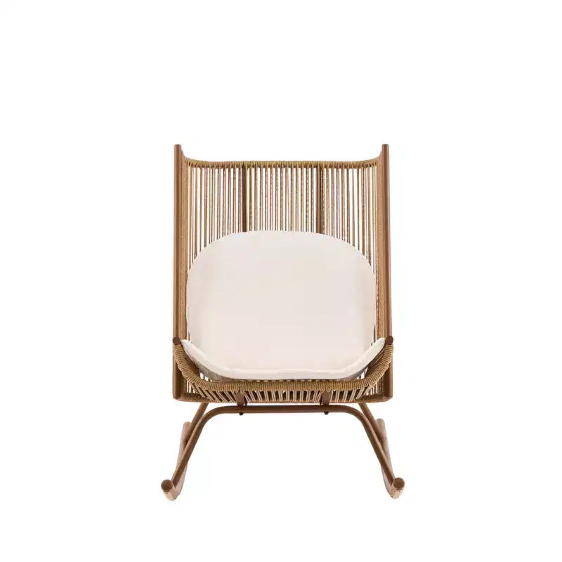 Christopher Knight Home Tanvi Farmhouse 3 Piece Patio Dining Set with Lightweight Concrete Table and Iron Rocking Chairs